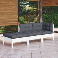 vidaXL 3-tlg. Garten-Lounge-Set mit Kissen Kiefer Massivholz