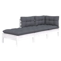 vidaXL 3-tlg. Garten-Lounge-Set mit Kissen Kiefer Massivholz