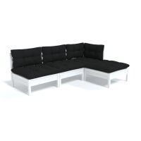 vidaXL 4-tlg. Garten-Lounge-Set mit Kissen Weiß...