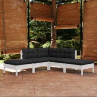 vidaXL 5-tlg. Garten-Lounge-Set mit Kissen Weiß...