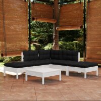 vidaXL 6-tlg. Garten-Lounge-Set mit Kissen Weiß...