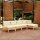 vidaXL 5-tlg. Garten-Lounge-Set mit Creme Kissen Kiefernholz