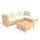 vidaXL 5-tlg. Garten-Lounge-Set mit Creme Kissen Kiefernholz