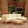 vidaXL 5-tlg. Garten-Lounge-Set mit Creme Kissen Kiefernholz