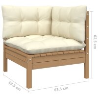 vidaXL 6-tlg. Garten-Lounge-Set mit Kissen Honigbraun Kiefernholz