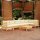 vidaXL 7-tlg. Garten-Lounge-Set mit Creme Kissen Kiefernholz