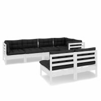 vidaXL 7-tlg. Garten-Lounge-Set mit Kissen Wei&szlig; Kiefer Massivholz