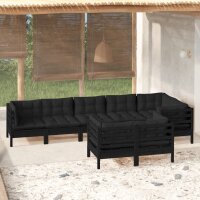 vidaXL 8-tlg. Garten-Lounge-Set mit Kissen Schwarz...