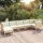 vidaXL 7-tlg. Garten-Lounge-Set mit Creme Kissen Massivholz Kiefer