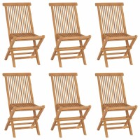 vidaXL Klappbare Gartenst&uuml;hle 6 Stk. Massivholz Teak