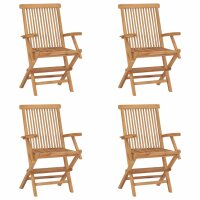 vidaXL Klappbare Gartenst&uuml;hle 4 Stk. Massivholz Teak