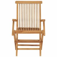 vidaXL Klappbare Gartenst&uuml;hle 4 Stk. Massivholz Teak