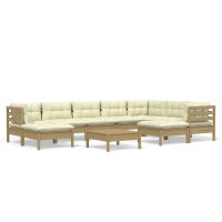 vidaXL 10-tlg. Garten-Lounge-Set mit Kissen Honigbraun...