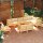 vidaXL 10-tlg. Garten-Lounge-Set mit Creme Kissen Massivholz Kiefer