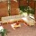 vidaXL 9-tlg. Garten-Lounge-Set mit Creme Kissen Massivholz Kiefer