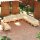 vidaXL 11-tlg. Garten-Lounge-Set mit Creme Kissen Massivholz Kiefer