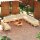 vidaXL 12-tlg. Garten-Lounge-Set mit Creme Kissen Massivholz Kiefer