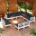 vidaXL 11-tlg. Garten-Lounge-Set mit Kissen Wei&szlig; Massivholz Kiefer