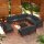 vidaXL 12-tlg. Garten-Lounge-Set mit Kissen Schwarz Massivholz Kiefer