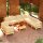 vidaXL 10-tlg. Garten-Lounge-Set mit Creme Kissen Massivholz Kiefer