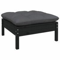 vidaXL 10-tlg. Garten-Lounge-Set mit Kissen Schwarz Kiefernholz