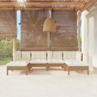 vidaXL 6-tlg. Garten-Lounge-Set mit Kissen Honigbraun...