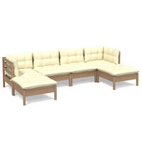 vidaXL 6-tlg. Garten-Lounge-Set mit Kissen Honigbraun...