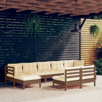 vidaXL 9-tlg. Garten-Lounge-Set mit Kissen Honigbraun Kiefernholz