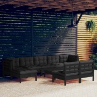 vidaXL 10-tlg. Garten-Lounge-Set mit Kissen Schwarz...