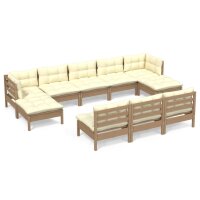 vidaXL 10-tlg. Garten-Lounge-Set mit Kissen Honigbraun...