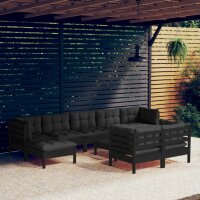 vidaXL 10-tlg. Garten-Lounge-Set mit Kissen Schwarz...