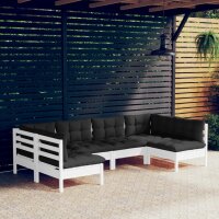 vidaXL 6-tlg. Garten-Lounge-Set mit Kissen Weiß...