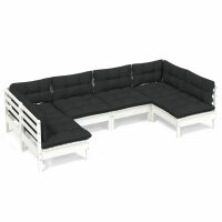 vidaXL 6-tlg. Garten-Lounge-Set mit Kissen Weiß...