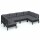 vidaXL 6-tlg. Garten-Lounge-Set mit Kissen Schwarz Kiefer Massivholz