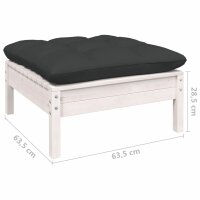 vidaXL 8-tlg. Garten-Lounge-Set mit Kissen Wei&szlig; Kiefer Massivholz