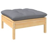 vidaXL 10-tlg. Garten-Lounge-Set mit Grauen Kissen Kiefer Massivholz