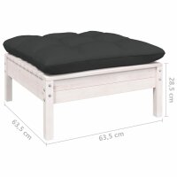 vidaXL 14-tlg. Garten-Lounge-Set mit Kissen Wei&szlig; Kiefer Massivholz