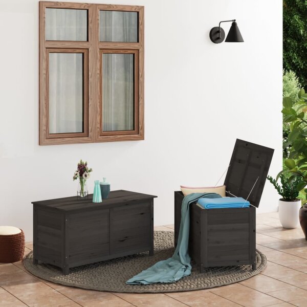 vidaXL Outdoor-Kissenbox Anthrazit 100x50x56 cm Massivholz Tanne