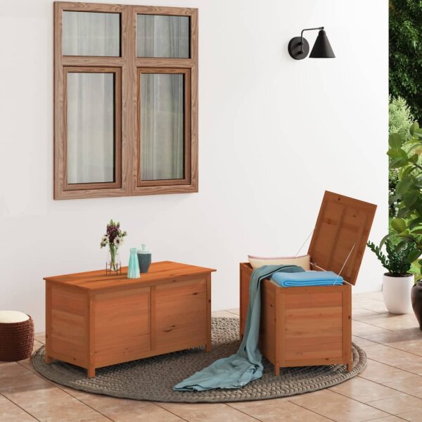 vidaXL Outdoor-Kissenbox Braun 100x50x56 cm Massivholz Tanne