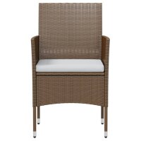 vidaXL 3-tlg. Garten-Essgruppe Poly Rattan Braun