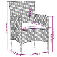 vidaXL 3-tlg. Garten-Essgruppe Poly Rattan Braun