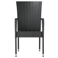 vidaXL 3-tlg. Garten-Essgruppe Poly Rattan Schwarz