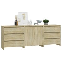 vidaXL 3-tlg. Sideboard Sonoma-Eiche Holzwerkstoff