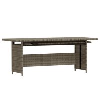 vidaXL 3-tlg. Garten-Lounge-Set mit Kissen Poly Rattan Grau