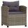 vidaXL 3-tlg. Garten-Lounge-Set mit Kissen Poly Rattan Grau