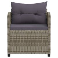 vidaXL 7-tlg. Garten-Lounge-Set mit Auflagen Poly Rattan Grau