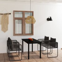 vidaXL 5-tlg. Garten-Essgruppe Schwarz
