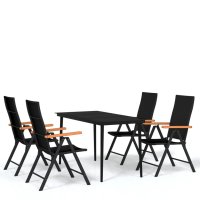 vidaXL 5-tlg. Garten-Essgruppe Schwarz