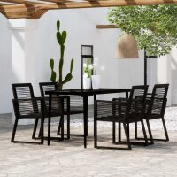 vidaXL 5-tlg. Garten-Essgruppe Schwarz