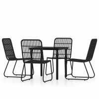 vidaXL 5-tlg. Garten-Essgruppe Schwarz